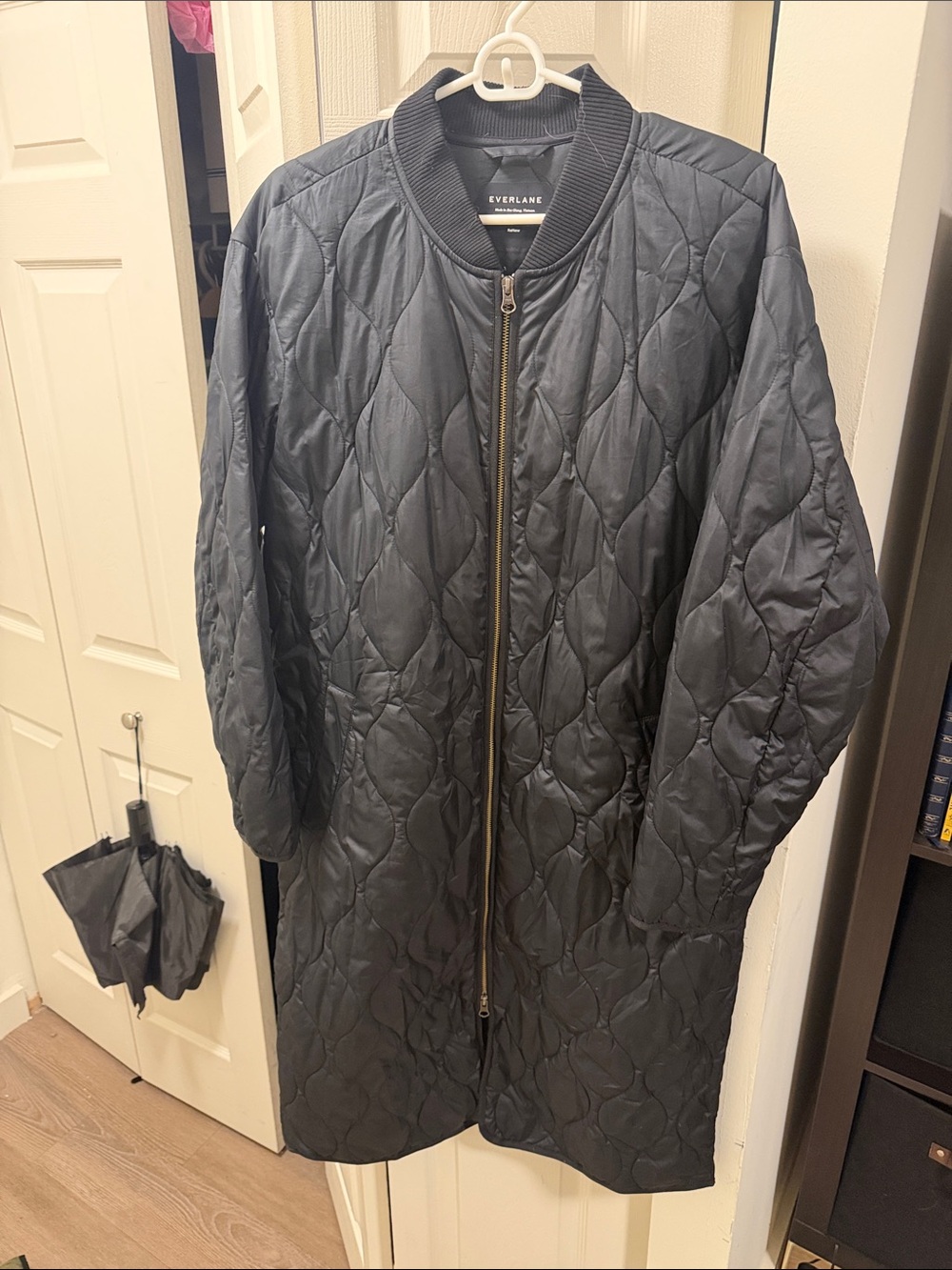 Everlane Black Quilted Long Puffer Coat